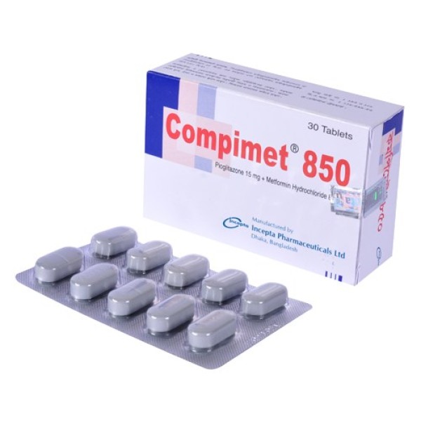Compimet 850 Tablet, Pioglitazone + Metformin Hydrochloride, Prescriptions