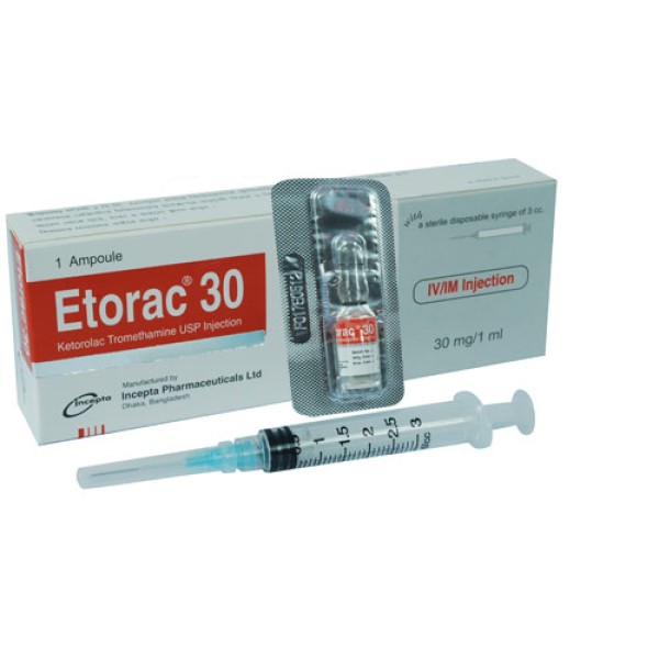 Etorac 30 Injection, Ketorolac Tromethamine, Prescriptions