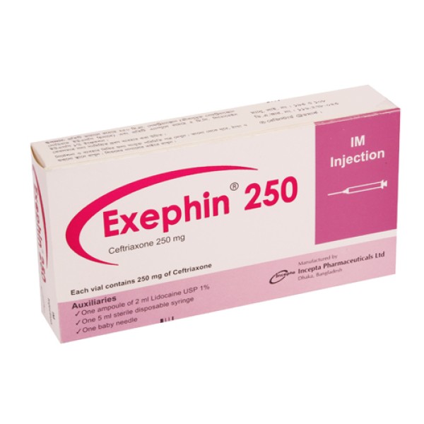 Exephin IM 250 mg in Bangladesh,Exephin IM 250 mg price , usage of Exephin IM 250 mg