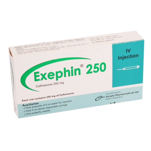 Exephin IV 250 mg Inj in Bangladesh,Exephin IV 250 mg Inj price , usage of Exephin IV 250 mg Inj