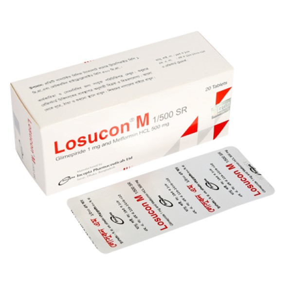 Losucon M 1/500 SR Tablet, Glimepiride+ Metformin, Prescriptions