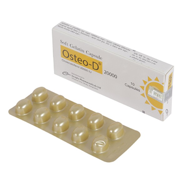 Osteo-D 20000 Soft Gelatin Capsule, Vitamin D3,