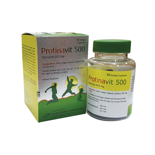 Protinavit 500 Softgel Capsule, Spirulina, All Medicine