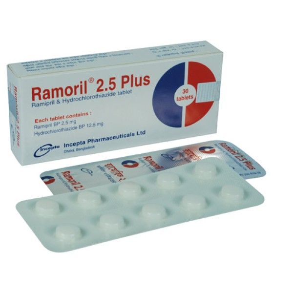 Ramoril 2.5 Plus Tablet, Ramipril + Hydrochlorothiazide, All Medicine