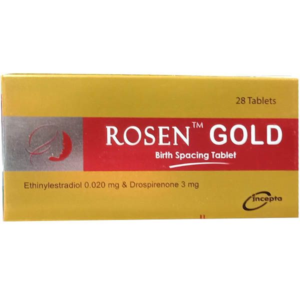 Rosen Gold Tablet, Ethinylestradiol BP 0.020mg & Drospirenone BP 3mg, All Medicine