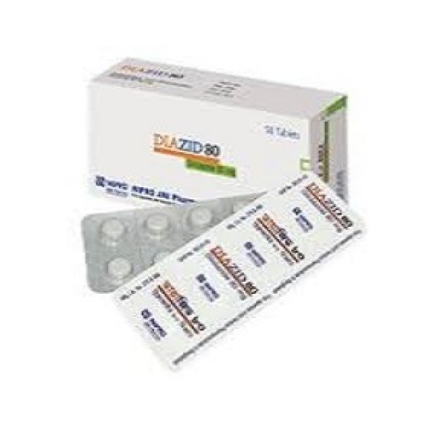 Diazid 80 mg Tablet, 1 strip Diazid 80 mg Tablet, 1 strip