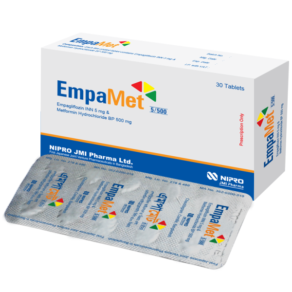 Empa Met 5 mg+500 mg Tablet, 1 Box