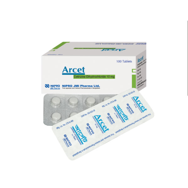 Arcet 10 mg Tablet, 1 strip Arcet 10 mg Tablet, 1 strip