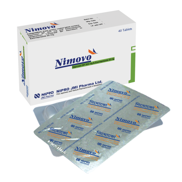 Nimovo 500 mg+20 mg Tablet, 1 strip Nimovo 500 mg+20 mg Tablet, 1 strip