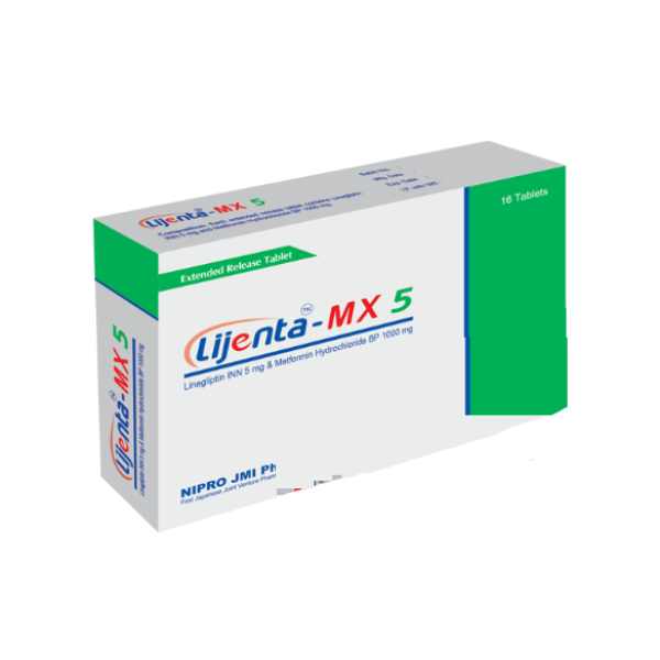 Lijenta-MX 5 mg+1000 mg Tablet, 1 Strip in Bangladesh,Lijenta-MX 5 mg+1000 mg Tablet, 1 Strip price,usage of Lijenta-MX 5 mg+1000 mg Tablet, 1 Strip