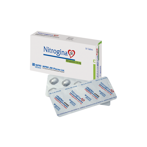 Nitrogina SR 2.6 mg Tablet, 1 Strip in Bangladesh,Nitrogina SR 2.6 mg Tablet, 1 Strip price,usage of Nitrogina SR 2.6 mg Tablet, 1 Strip