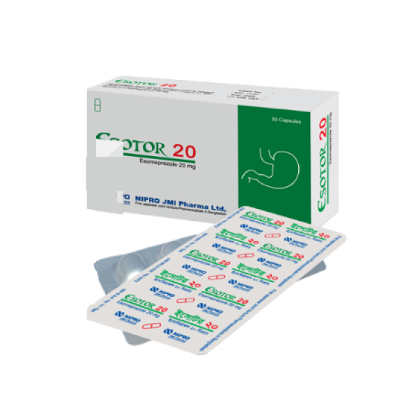 Esotor 20 mg Capsule (Delayed Release), 1 strip Esotor 20 mg Capsule (Delayed Release), 1 strip
