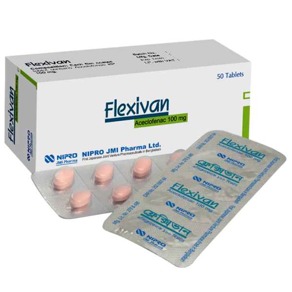 Flexivan 100 mg Tablet, 1 strip Flexivan 100 mg Tablet, 1 strip