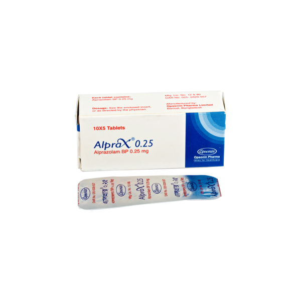 Alprax 0.25 tablet, 6428, Alprazolam