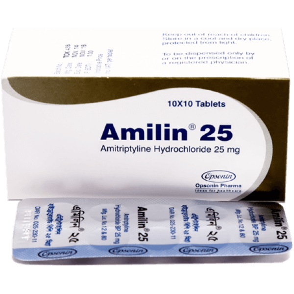 Amilin 25mg tab, 7010, Amitriptyline Hydrochloride