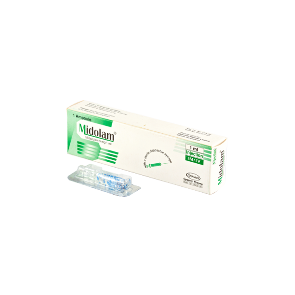 Midolam 5mg/1ml Injection, Midazolam, Midazolam