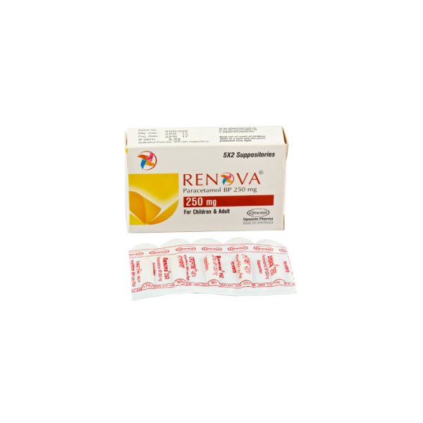 Renova 250 supp, 17524, Paracetamol