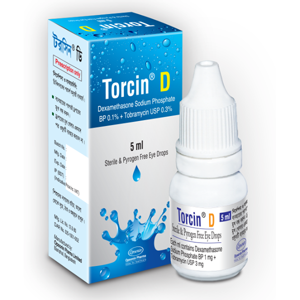 Torcin D 0.1%+0.3% 5 ml Eye Drop