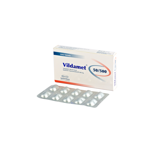 Vildamet 50 mg+500 mg Tablet