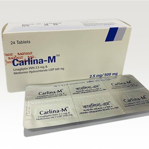 Carlina M 2.5 mg+500 mg Tablet, 1 strip in Bangladesh,Carlina M 2.5 mg+500 mg Tablet, 1 strip price,usage of Carlina M 2.5 mg+500 mg Tablet, 1 strip