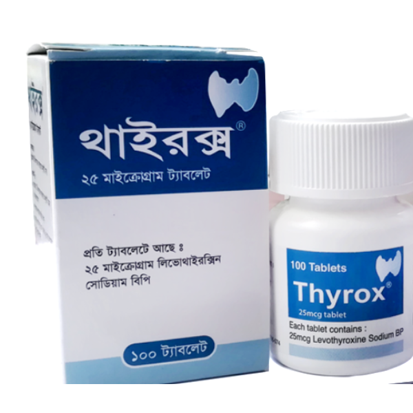 Thyrox 25mg Tablet, Thyroxine Sodium,