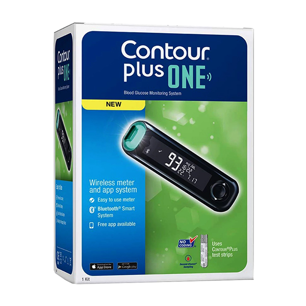 Contour Plus One meter, Blood Glucose Monitoring Device, Blood Glucose Monitors and Strips