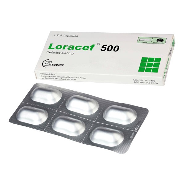 Loracef 500 mg Cap, Cefaclor Monohydrate, Cefaclor