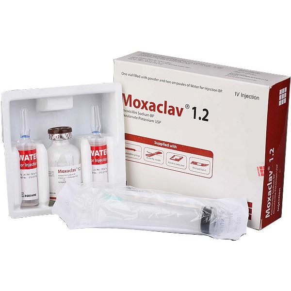 Moxaclav 1.2 IV Injection, Amoxicillin + Clavulanic Acid, Amoxicillin