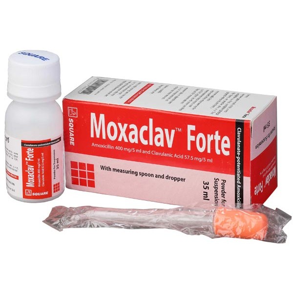 Moxaclav Forte 35 ml Suspension, Amoxicillin + Clavulanic Acid, Amoxicillin