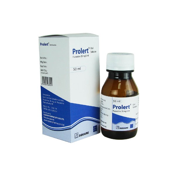 Prolert 20 mg/5 ml Suspension 100 ml bottle, Fluoxetine Hydrochloride,