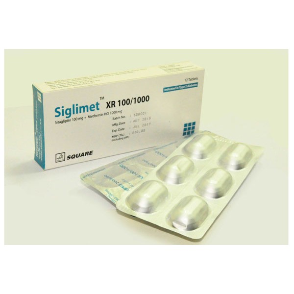 SIGLIMET XR 100/1000 Tab., Sitagliptin + Metformin Hydrochloride,