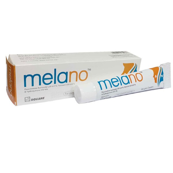 Melano Cream 30 gm tube, Fluocinolone Acetonide USP 0.1 mg, Tretinoin USP 0.5 mg & Hydroquinone USP 40 mg,