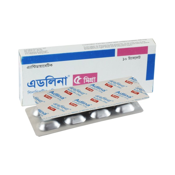 Adlina 5 mg Tab, Linagliptin 5 mg Tablet, linagliptin