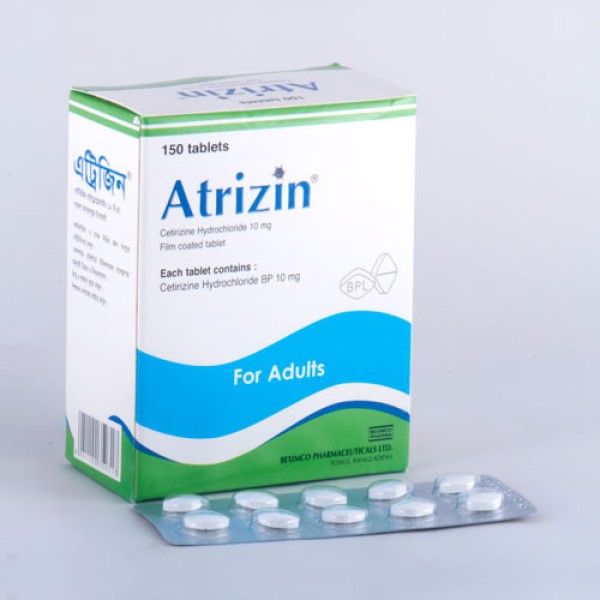 Atrizin 10mg tablet, Cetirizine Dihydrochloride 10 mg Tablet, Cetirizine Dihydrochloride