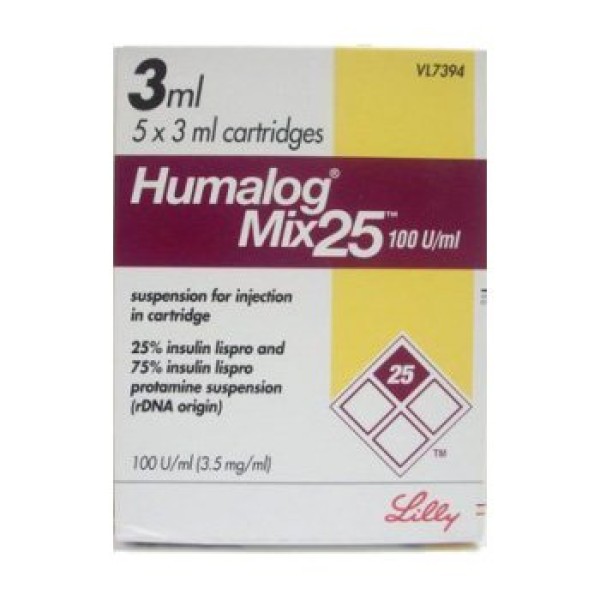 Humalog mix25 100u/ml, 3 ml