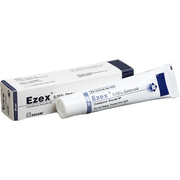Ezex 0.05% Ointment 25 gm tube, 16372, Clobetasone butyrate