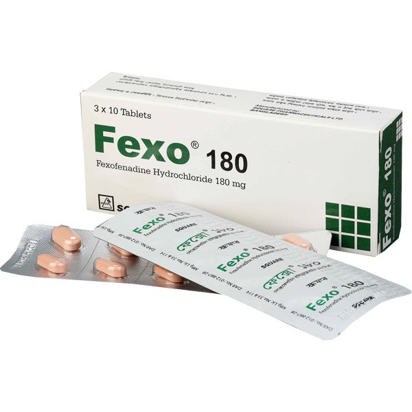 Fexo 180 mg Tab, 21269, Fexofenadine Hydrochloride