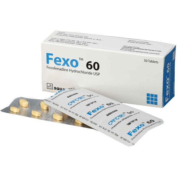 Fexo 60 mg Tab, 21358, Fexofenadine Hydrochloride