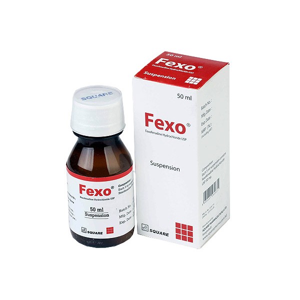 Fexo Susupension 50 ml bottle, 21313, Fexofenadine Hydrochloride