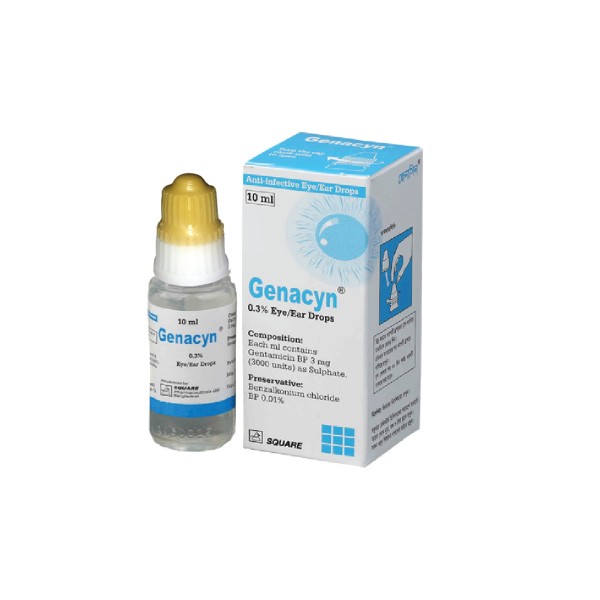 GENACYN 0.3% Eye/Ear drops, Gentamicin Sulphate, All Medicine
