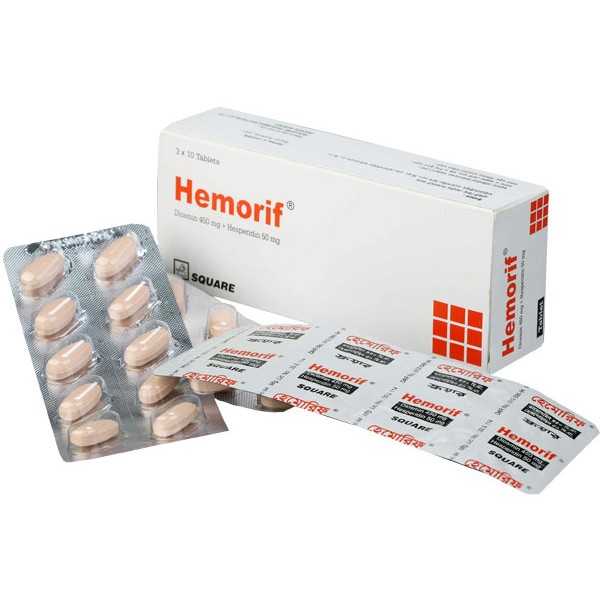 Hemorif 450 / 50 mg Tablet, 18701, Diosmin