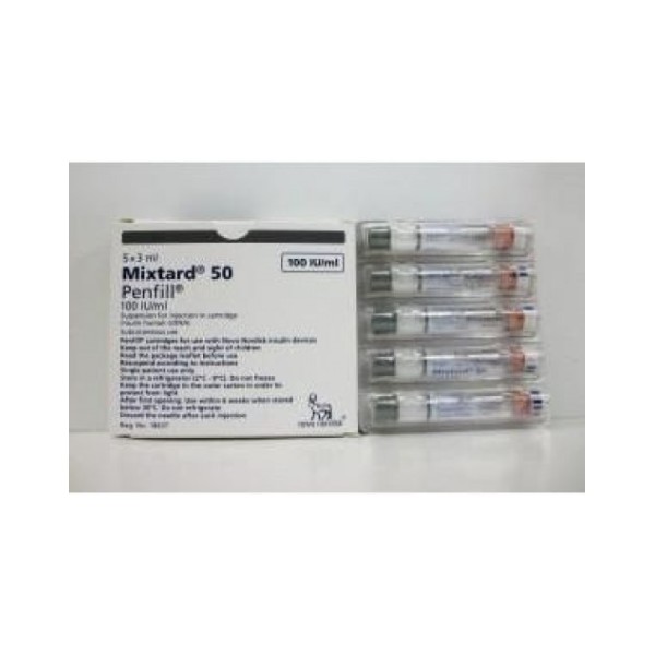 Mixtard 50, 100 IU Penfill (5 Cartridge), DSI-1304, Insulin