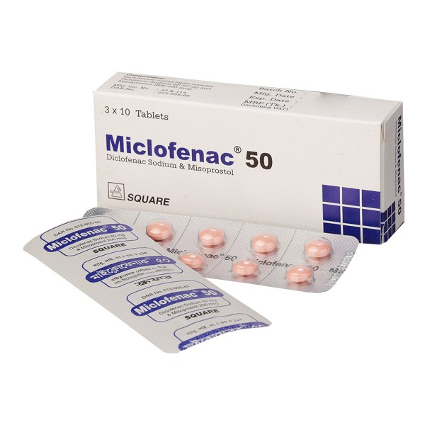 Miclofenac 50 tablet, Diclofenac Sodium + Misoprostol, Diclofenac