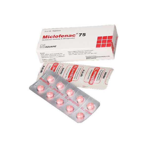 Miclofenac 75 mg Tablet, Diclofenac Sodium + Misoprostol, Diclofenac