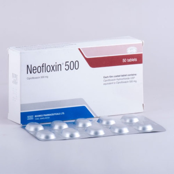 Neofloxin 500 tablet, 15833, Ciprofloxacin