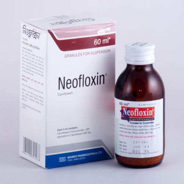 Neofloxin Granules for Suspension, 15744, Ciprofloxacin