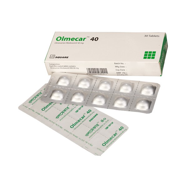 Olmecar 40 mg Tablet, Olmesartan Medoxomil, Olmesartan