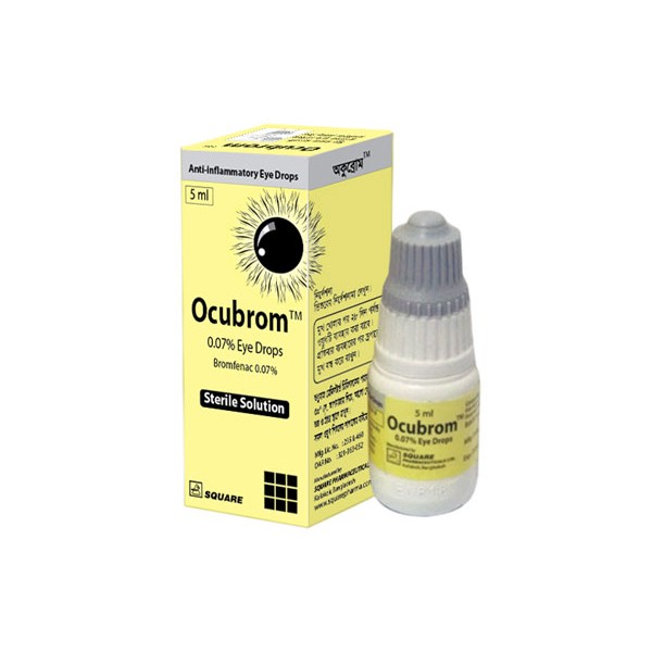 Ocubrom 0.07% Eye Drops 5 ml drop, Bromfenac Sodium, Bromfenac