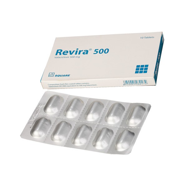 Revira 500mg tablet, Valaciclovir, Valacyclovir