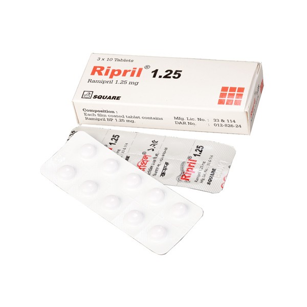 Ripril 1.25 mg tablet, Ramipril, Ramipril